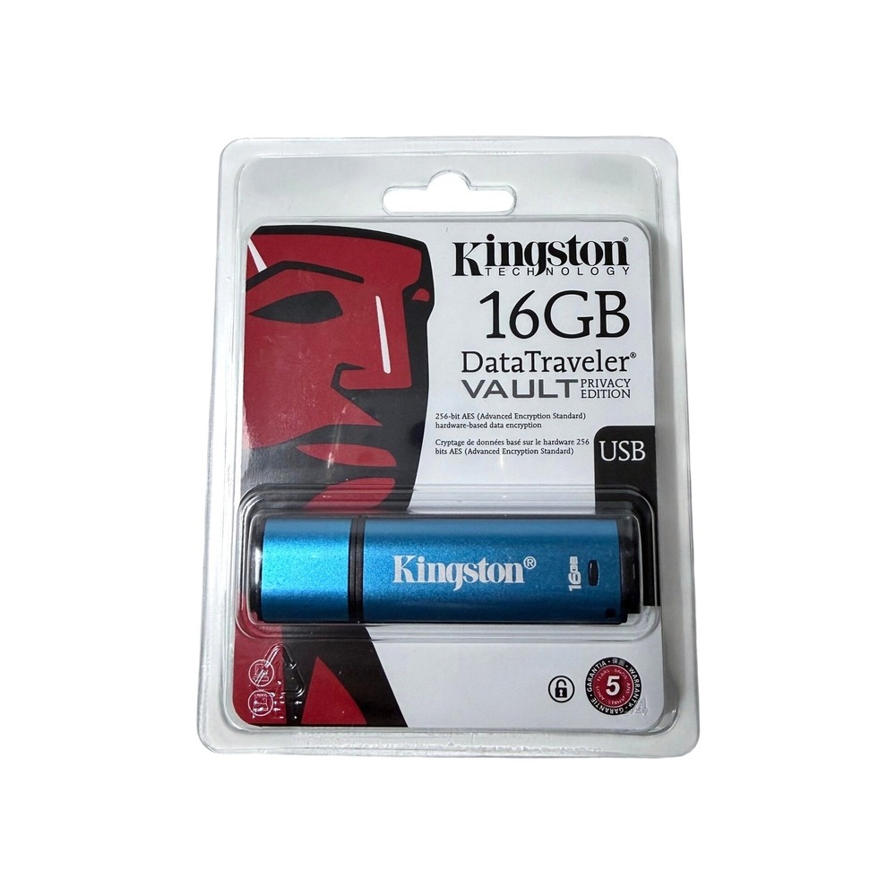 Kingston DataTraveler Vault Privacy Edition 16GB USB Flash Drive Blue DTVP/16GB
